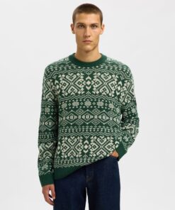 Slhholger Jaquard Knit Dark Green Slhholger Jaquard Knit Dark Green