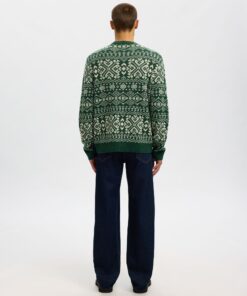 Slhholger Jaquard Knit Dark Green