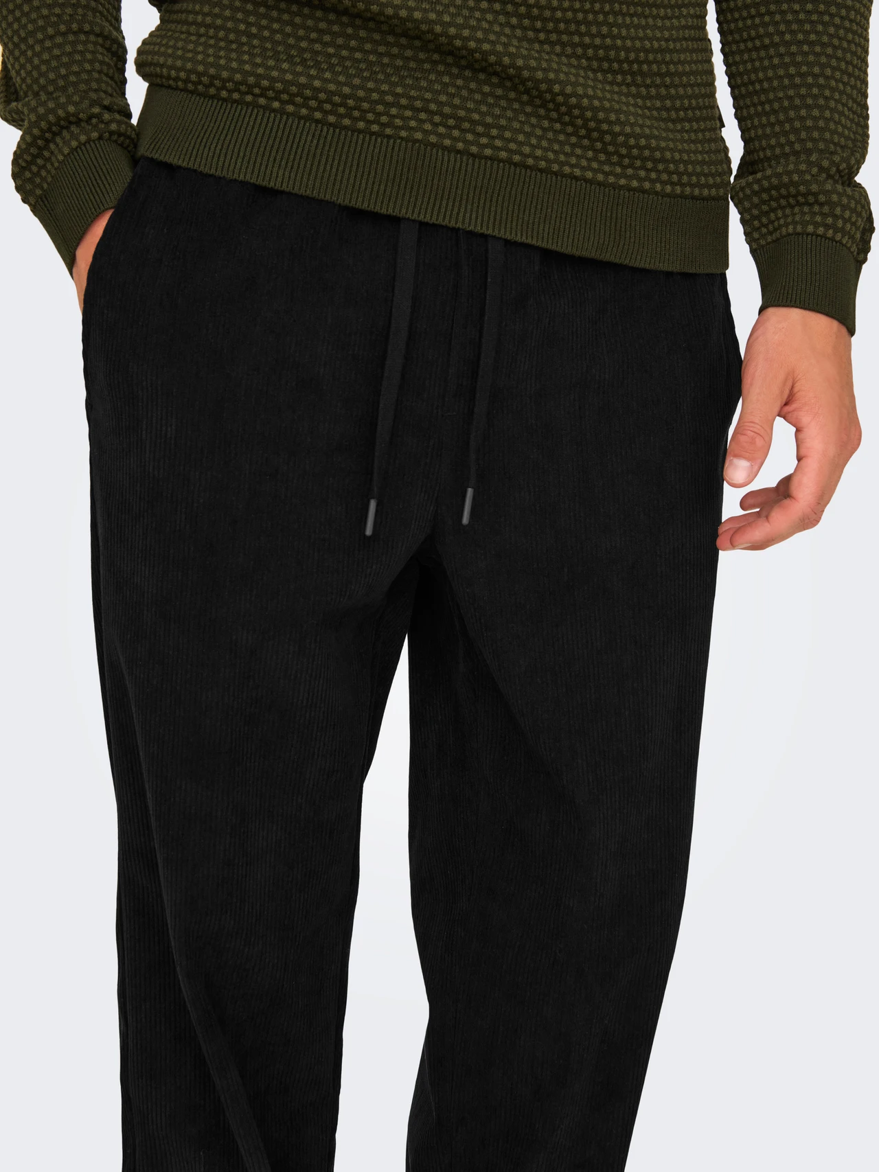 Onssinus Loose Dorduroy Pants Black Onssinus Loose Dorduroy Pants Black