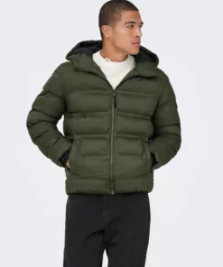 Onsunion Hood Puffer Jacket Green