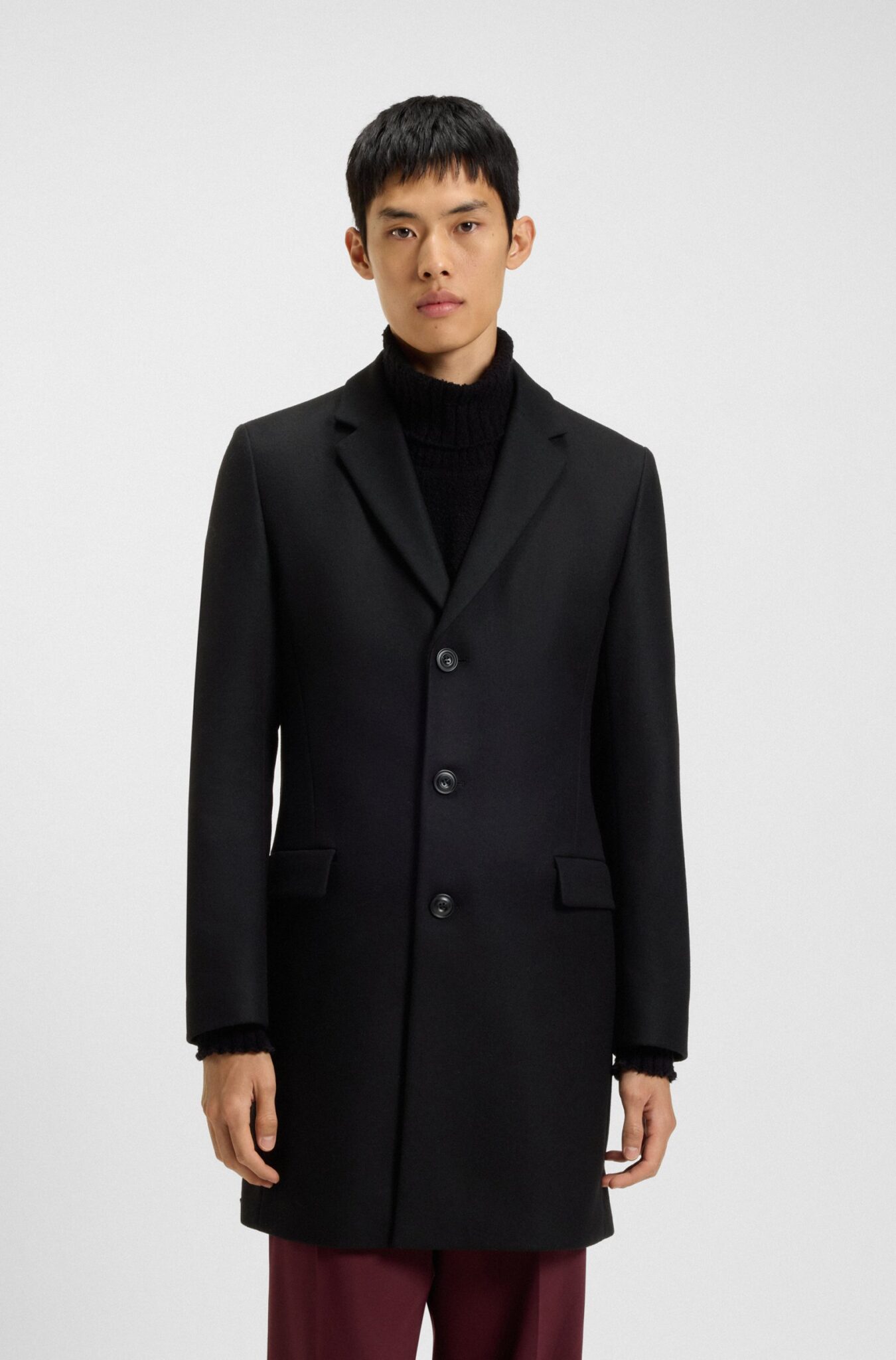 Hugo Migor 2541 Wool Coat Black Hugo Migor 2541 Wool Coat Black