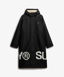 Superdry Robe Coat Black/White