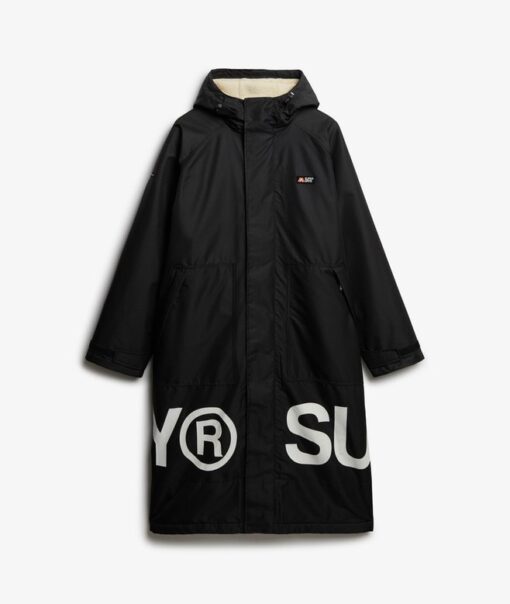 Superdry Robe Coat Black/White