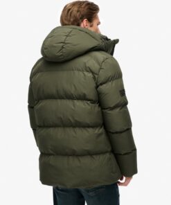Superdry Hooded 5 Baffle Puffer Jacket Army Khaki Green