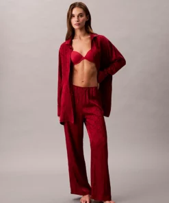 Calvin Klein Satin Sheen Print Pyjama Pants Red