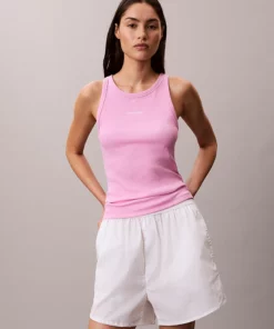 Calvin Klein Tank Top - Cotton Stretch Rib Pink Essence